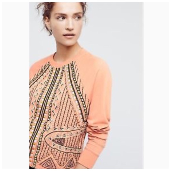 Anthropologie Tops - Akemi + Kin Beaded Rose Sweatshirt
